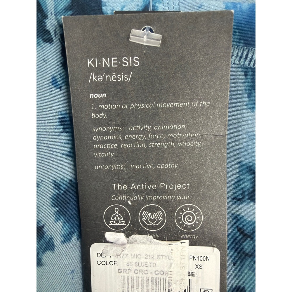 Kinesis High Rise Ankle Length Leggings Blue‎ Tie Dye Pockets Women XS - Picture 8 of 12